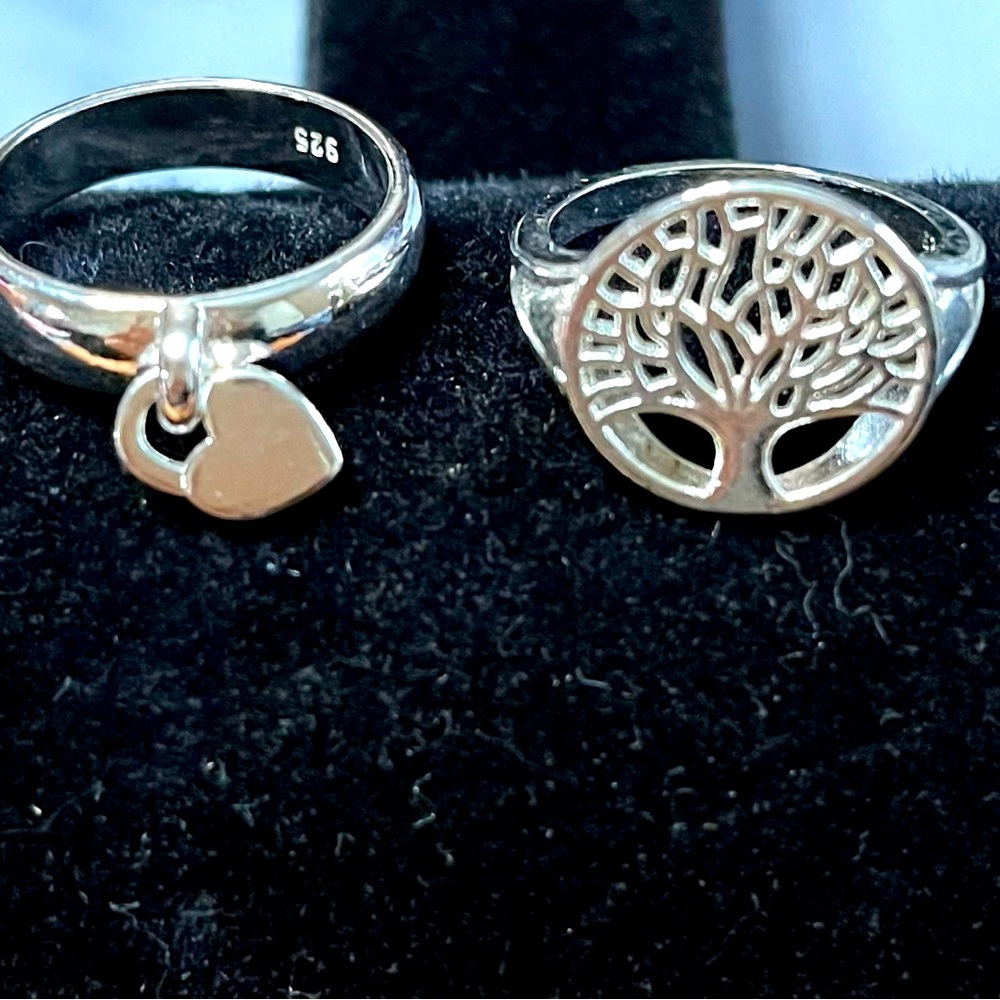 925 silver plated rings size 8 (2)